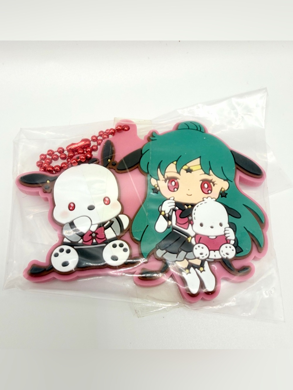 Sailor Moon Cosmos x Sanrio Sailor Pluto and Pochacco Rubber Keychain Japan